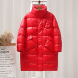 New90% White Duck Down Thick Warm Jacket Female Parkas Winter Loose Long Fashion Feather Down Coat Snow Outwear Veste