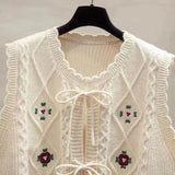 Fongt Spring Autumn New Wearing Horse Clip Outside The Folding Sweater Shoulder Tide Cardigan Knitting Vest Woman