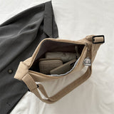 Solid Color Corduroy Shoulder Bag-Outfit