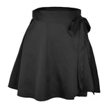 Solid High Waist Sweet Fashion Lace-up Chiffon Satin Wrap