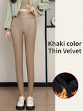 Women's PU Leggings Push Up Fitness Slim Tights Female Sport Pencil Pants High Waist Warm Faux Leather Leggings for Women-Outfit