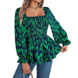 Fongt Shooting 2025 Autumn And Winter Leisure Wood Ear Side Leopard Long-Sleeved Chiffon Shirt Women's Clothing
