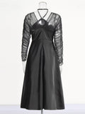 French Dress Women's Spring 2025 New Temperament Elegant Leisure Mesh Splicing Hanging Neck Waist