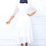 Fongt Belt 2025 New Fashion Splicing Chiffon Nails African Dress