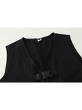 Spring Autumn Women's Two-Piece Sets Streetwear Fashion Tooling Style Vest And Solid Loose Long Sleeve Shirts Female