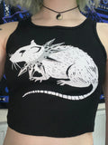 Dark Mall Gothic Grunge Aesthetic Women Tank Tops Punk Bodycon Sexy Ribbed Cropped Tops Printed Streetwear Emo Alt