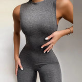 Suit Summer Polyester Women's Sleeveless Slim High Top Sports