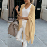 Fongt Spot 2024 Autumn Winter New Cardigan In Long Loose Irregular Hem Coat Female-Outfit