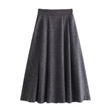 Fongt Elegant Retro-Blend Minimalist Suit High Waist Half-Dress