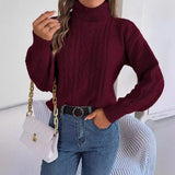 2025 Leisure High-Necked Knitted Sweater Women's