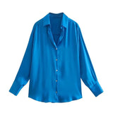 Spring Style New Spring Satin Texture Classic Shirt 7969046-Outfit