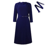 Fongt New Women's Fashion Elegant Pressure Skirt Elegant Solid Color Large Dress