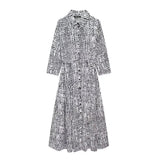 Spring Series Printed Long-Sleeved Belt Dress 5216041-Outfit