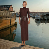 Fongt Elegant Dress In Autumn 2025 New Fashion Niche High-End Sense Spliced Belt Knitted Dress