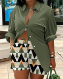 New Women's Wear Fashion Printing Temperament Commuter Two-Piece Set-Outfit