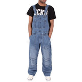Fongt Polytech Men's Trousers Men's Denim Straps Stylish Simple Multi-Pocket Loose