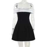 Fongt Autumn 2024 New Sexy Dress Temperament One-Word Shoulder-To-Shoulder Dress
