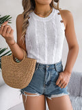 Shooting 2025 Summer Solid Color Jasmine Buttonless Sleeveless Top Resort Knitwear Women's