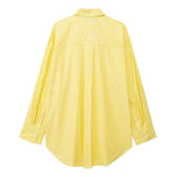Spring Striped Loose Shirt 3217253 Pajamas Style Trousers 6929414-Outfit