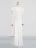Fongt Design Dress Women 2025 Spring And Autumn New Folded Kinesi Advanced Long Sleeve Long