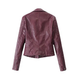 Women's Jacket Jacket 2023 Spring And Autumn New Lapel Zipper Short Slim Leather Fashion-Outfit