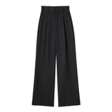 Fongt And Autumn 2025 New Women's Front Folded High-Waisted Trousers Casual Trousers Women A67231