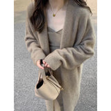 Fongt Glutinous High-End Loose Long Sweater Autumn And Winter 2024 New Lazy Knit Coat