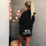 2023 Women's Cat Embroidered Pajamas Hooded Casual Set Two-Piece Fashion-Outfit