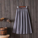 Fongt New College Wind Small Fresh Literary A Word Skirt Versatile Long Skirt Female Send Belt-Outfit