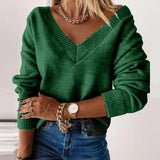 Fongt Fall / Winter 2023 Women's Long-Sleeved V-Neck Loose Knit