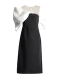 Fashion Dress Women 2025 Spring New Temperament Women's Skirt Bow Black High-End Long