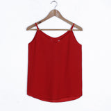 Top Women Double Layer Chiffon Blouses 2021 New Summer Casual Camis Sleeveless