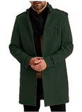 Fongt Version Of 24 New Large-Size Hairy Coat Men's Single Buckle Long Coat Epaulets
