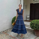 Fongt Women's ZA Summer New Bumpy Cascade Dress