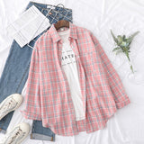 Plaid Shirts Womens Blouses And Tops Long Sleeve Loose Checked Female Clothes Outwear Winter 2022