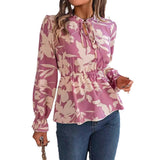 Fongt Shooting 2025 Autumn And Winter New Leisure Flowers With Long-Sleeved Chiffon Shirt Women's Clothing