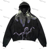 and Autumn Print Men and Women Sweater Fashion Loose Top Men Street Hip Hop Men and Women Clothing Hoodie-Outfit