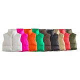 Fongt Color Double Pocket Collar Cotton Vest 2025 Autumn And Winter New Color Repair Cotton Vest Top