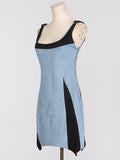 Fongt Street-Colly Denim Dress 2025 New Fashion Design Sling Bag Hip Short Dress Women's