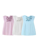 Fongt 2025 Fashion New Niche Design Three-Dimensional Flower Decoration Sexy Waist-Swaple Short