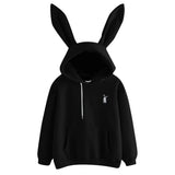 Cute Bunny Printed Girl Hoodie Casual Long Sleeve Sweatshirt Pullover Ears Plus Size Top Sweatershirt Hot
