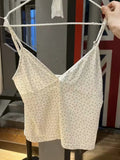 Women Beige Floral Printed Slim Camis 2023 Summer Vintage V Neck Sleeveless Female Chic Tops-Outfit