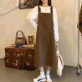 Fongt Suit Female Autumn 2024 New Retro Design Feeling Strap Skirt Round Collar Loose White Jacket Two Sets-Outfit