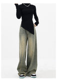 Vintage Wash Distressed Boyfriend Jeans-Outfit