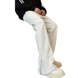 Fongt Trousers High Street Fashion Zip-Up Open-Pillary Micro-T-Swear Men's And Women Trend H-Hop Casual Pants