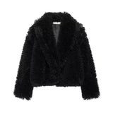 Fongt Women's ZA Autumn And Winter New Fashion With Fur Curly-Haired Fashion Short Coat