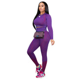 Fongt Autumn/Winter Yoga Sports Long-Sleeved Trousers Set Two-Piece High-Rise Shoulder