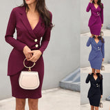 Fongt 2025 Body-Buttoning Hip-Bottom Button Buckle Professional Dress Ebay
