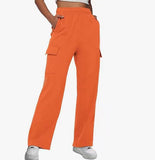 Fongt New Long Loose Trousers Leisure Sports High-Waist Trousers Show Skinny Straight Broad-Legged Trousers Women