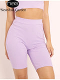 Ribbed Shorts Women Summer High Waist Biker Shorts White Bodycon Jogging Cycling Casual Shorts Loungewear Black 2020